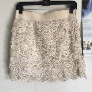 Cream Ruffled Festival skirt